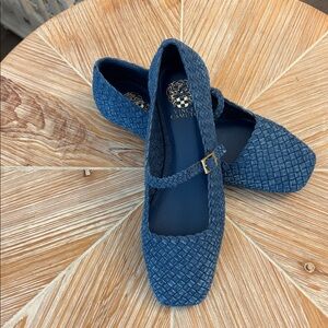 Vince Camuto Textured Blue Flats